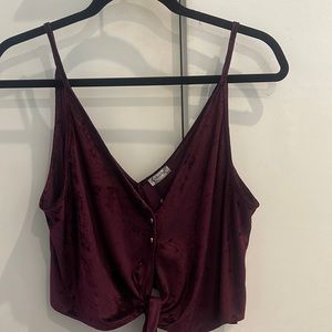 Free people burgundy velvet tank top
